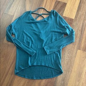Moral Fiber Teal Long Sleeve Top Wize L- NWT